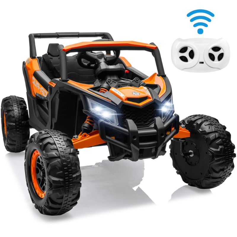 Photo 1 of **see notes** 
iYofe 24V Ride on Toys for Kids, Large Seat Ride on UTV Cars with Remote Control, Battery Powered Kids Car Electric Vehicle with 3 Speed, Bluetooth Music, 4 Wheels Spring Suspension, Orange