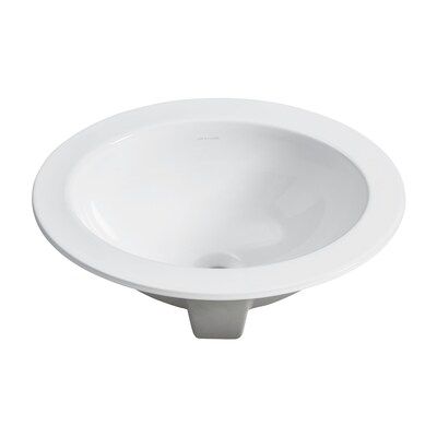 Photo 1 of allen + roth Vitreous China Drop-In Oval White Bathroom Sink (20-in x 16.5-in)
