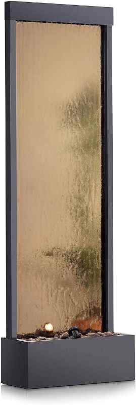 Photo 1 of Alpine Corporation
Mirror Waterfall Fountain with Stones & Lights - Zen Indoor/Outdoor Decor for Office, Living Room, Patio, Entryway - 72 Inches - Modern Wall-Mounted Water Feature (Bronze)