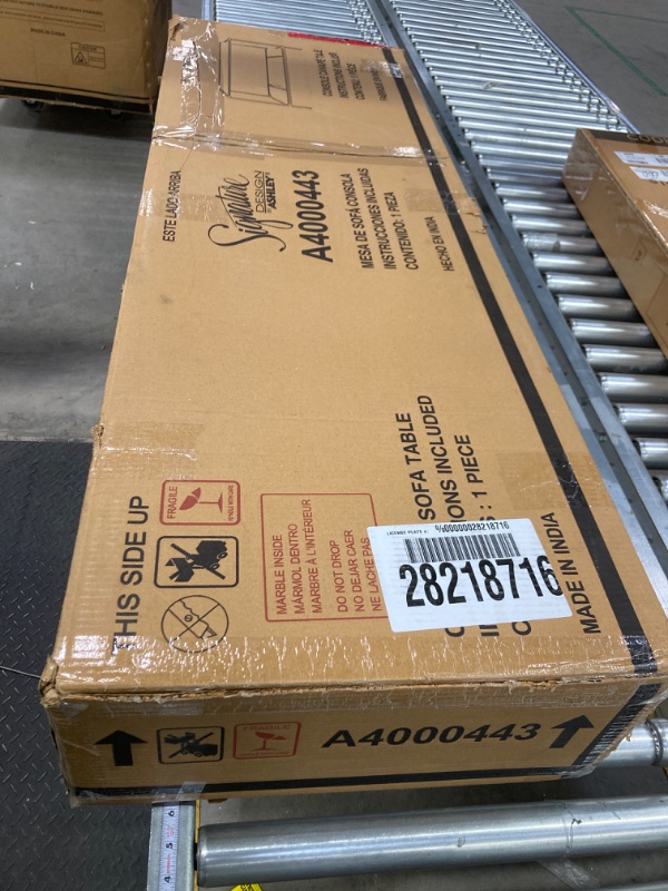 Photo 1 of Signature Design by Ashley Ryandale Modern Console Sofa Table, Antique Brass Finish