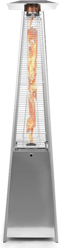 Photo 1 of Deluxe Propane Outdoor Patio Heater - Pyramid Style w/Dancing Flame (Floor Standing) - Stainless Steel