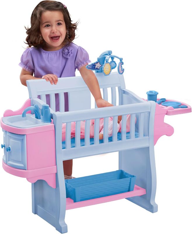 Photo 1 of American Plastic Toys Kids’ My Very Own Nursery Baby Doll Playset, Furniture, Crib, Feeding Station, Learn to Nurture and Care, Durable and BPA-Free Plastic, for Children Ages 2+,Pink