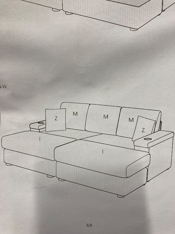 Photo 1 of ***see notes***Sectional Sofa Beige with Cup holders 