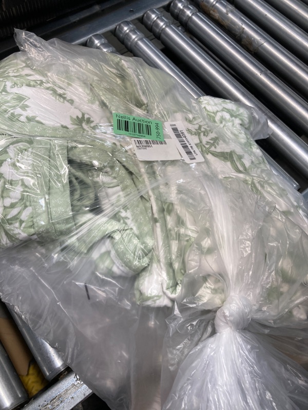 Photo 1 of Laura Ashley - Queen Quilt Set, Reversible Cotton Bedding with Matching Shams, Lightweight Home Decor for All Seasons (Bedford Green/Off-White, Queen)