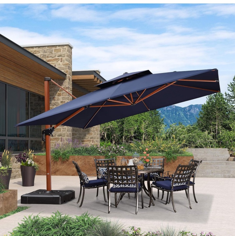 Photo 1 of 12ft Patio Umbrella Outdoor Square Umbrella Large Cantilever Umbrella 