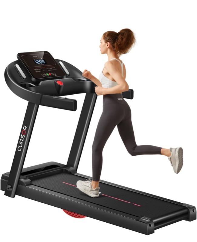 Photo 1 of 
CURSOR FITNESS Home Folding Treadmill with Pulse Sensor, 2.5 HP Quiet Brushless, 7.5 MPH, 265 LBS Capacity