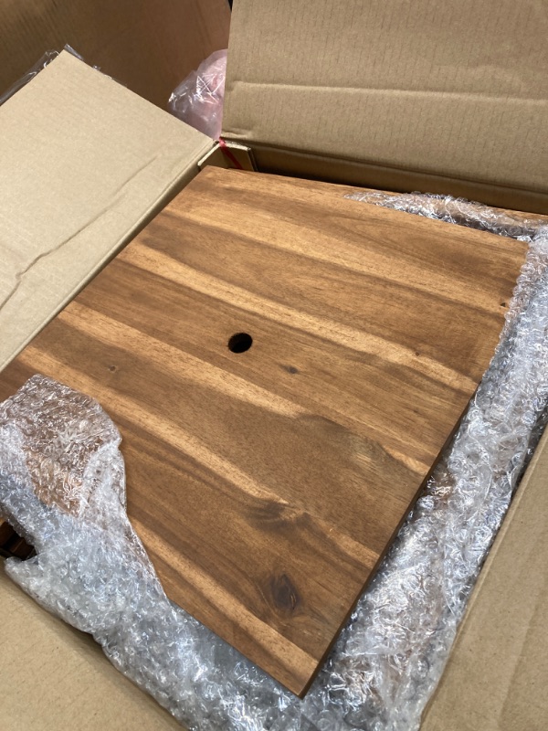 Photo 1 of ***FOR PARTS, BROKEN*** Idzo Set of 2 Hardwood Outdoor Flower Box, Durable Acacia Wood Flower Boxes for Outdoor Plants with Ergonomic Handles, Drainage Holes, Multiple Sizes Wood Bucket Planter for Home Décor