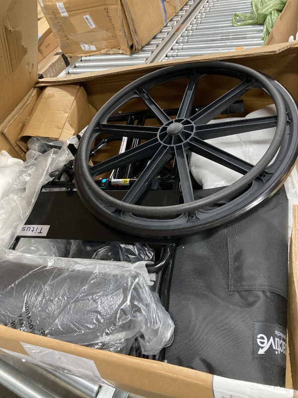 Photo 2 of 26" Heavy Duty Bariatric Wheelchair for Adults - Black - Removable Full Arms and Elevated Leg Rests - 700LB Capacity - Nylon Seat - Adjustable Standard and Hemi Height - K7