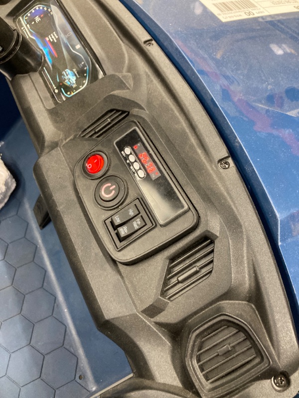 Photo 1 of 24V 2 Seater Ride On Car with Remote Control,Licensed Chevrolet Silverado,Electric Car for Kids,Faster 2.5-5 Mph,Soft Start,Emergency Brake,Bluetooth Music,LED Lights,Spring Suspension (Blue)
