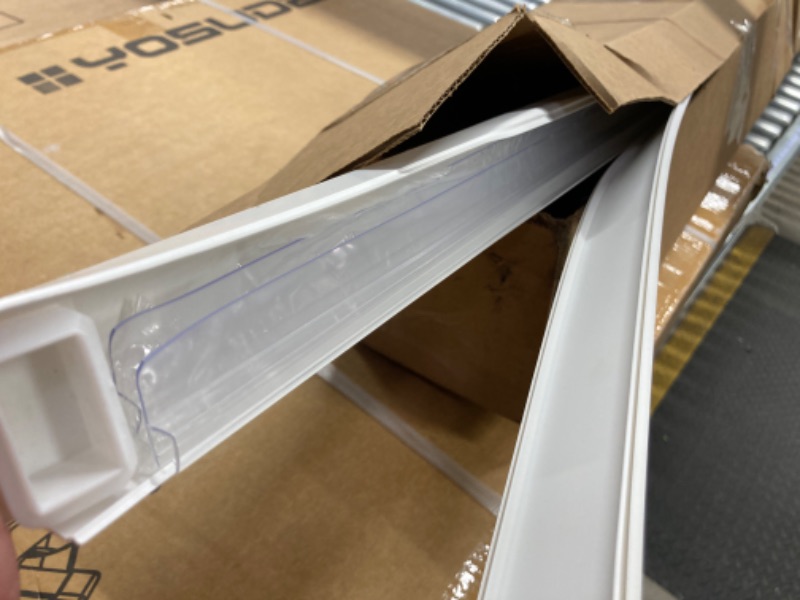 Photo 2 of 2-Pack Butecare Frameless Shower Door Side Seal Strip for 1/4" Glass Doors, Vertical Polycarbonate H-Jamb 180 Degree 78" Long Shower Installation Kit