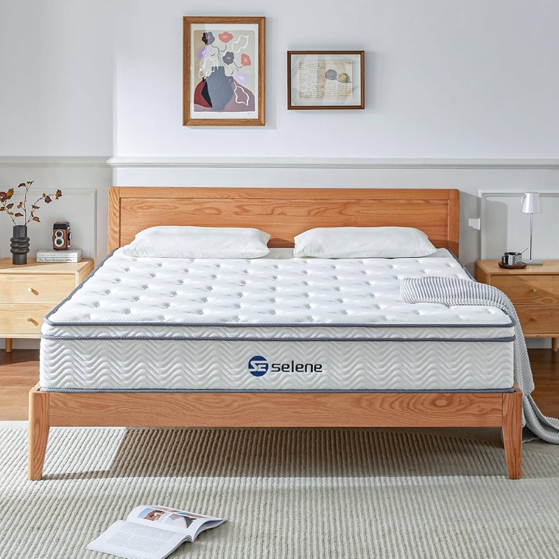 Photo 1 of 
Full Size Mattress, 10 Inch Mattress Full with Pocket Spring and Memory Foam for Pressure Relief, Motion Isolation, Edge Support, Medium Firm Mattress in a Box, CertiPUR-US, White