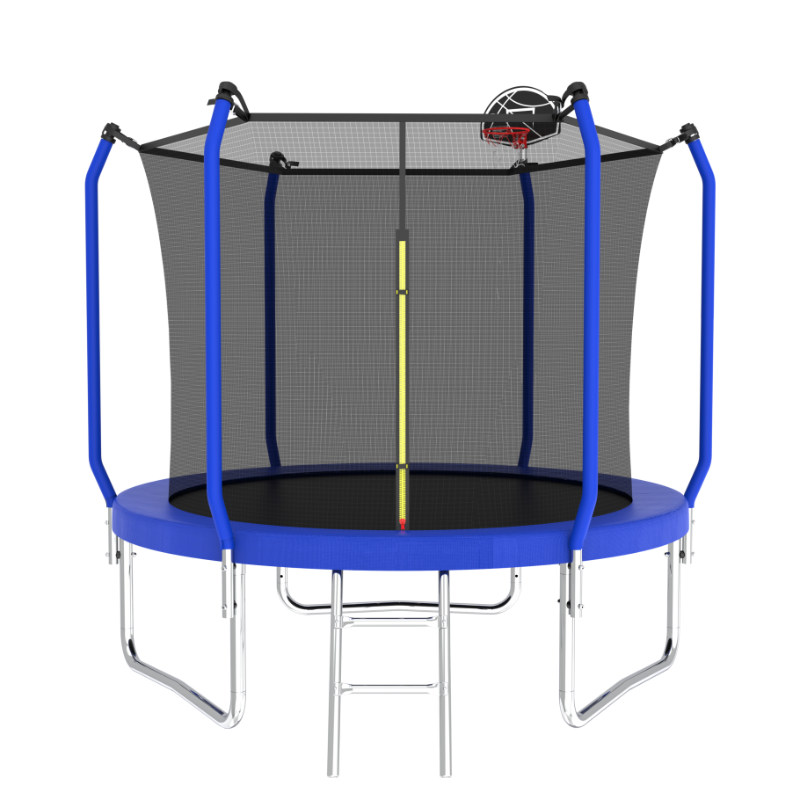 Photo 4 of 10FT Trampoline, Trampoline Outdoor with Basketball Hoop and Enclosure Net, Reinforced Type Back Yard Heavy Duty Recreational Tranpolines for Kids and Adults