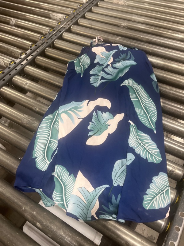 Photo 1 of Asvivid Womens Halter Palm Leaf Floral Casual Dresses Summer Beach Dress Sleeveless Short Sundresses --- SIZE S