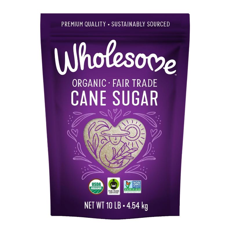 Photo 1 of  Wholesome Sweeteners 10-Pound Organic Cane Sugar, Fair Trade, Non GMO, Gluten Free, Pure & Vegan, for Baking and Sweetening 