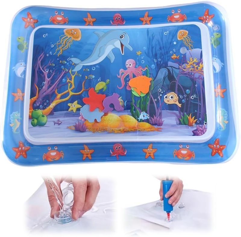 Photo 1 of 2024 Upgrade Thickened Water Sensor Play Mat for Cats, New Water Sensory Playmat with Fish for Pet Play Water Sensor Mat for Kids, Interactive Cat Water Play Mat Feel Cool Comfort (Blue#A2)
