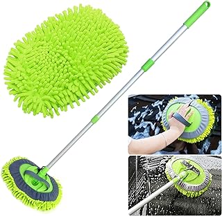 Photo 1 of 2 in 1 Chenille Microfiber Car Wash Brush Mop Mitt with 45" Aluminum Alloy Long Handle