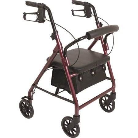 Photo 1 of  ProBasics Junior Aluminum Rollator 6 Wheels Burgundy 250 Lb Weight Capacity 