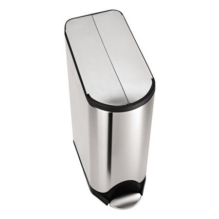 Photo 1 of  Simplehuman 40 Liter / 10.6 Gal Stainless Steel Dual Compartment Butterfly Lid Kitchen Step Trash Can Recycler Brushed 