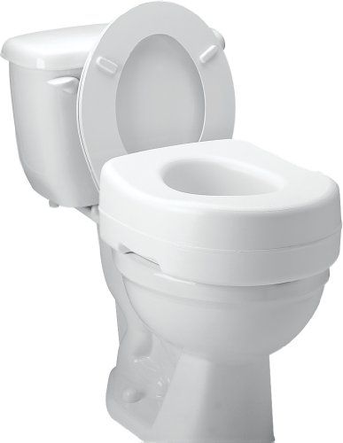 Photo 1 of  Carex Raised Toilet Seat Riser Adds 5.5 of Height 300 Lb Weight Capacity Slip-Resistant White 