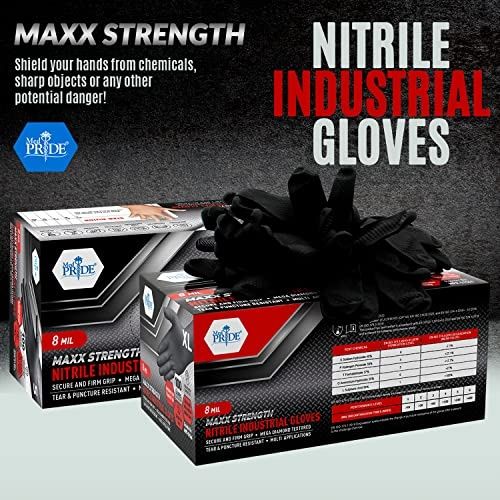 Photo 1 of  MEDPRIDE Black Disposable Nitrile Gloves Latex Free Industrial Gloves Large 100-Pack 