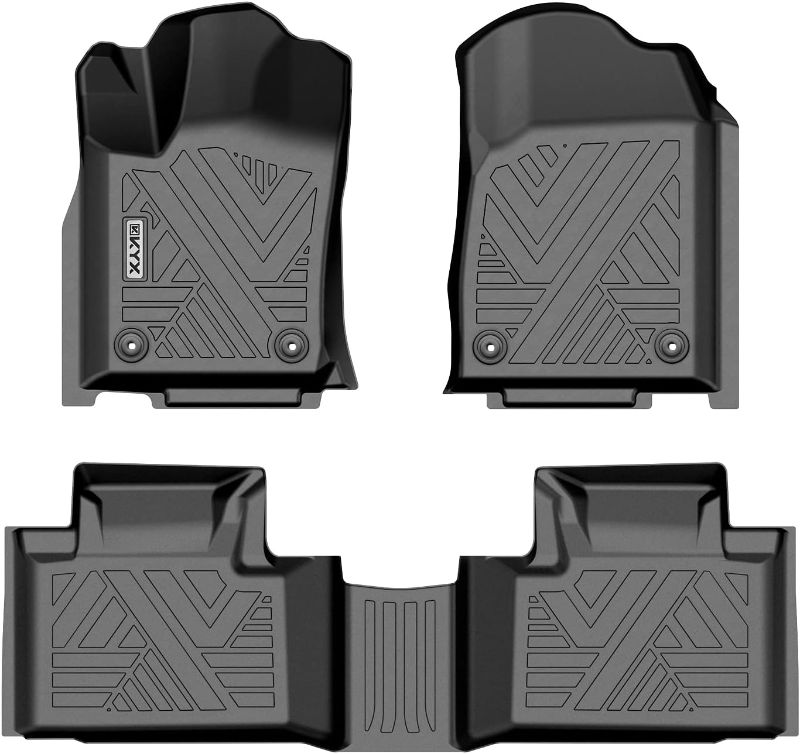 Photo 1 of  KYX Floor Mats Fits for 2016-2021 Grand Cherokee (Not fits for Grand Cherokee L)/Durango (2nd Row Bench Seating), All Weather Protection Floor Liners 1st and 2nd Row Front & Rear, Car Mats TPE Black 