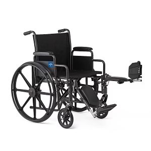 Photo 1 of  Medline Guardian K1 Wheelchairs - K1 Basic Wheelchair with Swing-Back Desk-Length Arms and Elevating Leg Rests, 20" - K1206N22E 