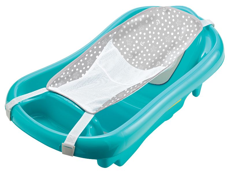 Photo 1 of  The First Years Sure Comfort Newborn to Toddler Tub - Aqua - - Fat Brain Toys 