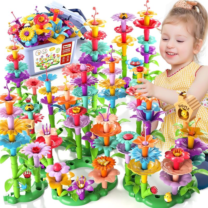 Photo 1 of  Flower Garden Building Toys for 3 4 5 6 Year Old Girls, Educational Activity Preschool Birthday Gifts for 3 4 5 Year Old Girls, Building Stem Toys for Kids Toddlers Ages 3-5 