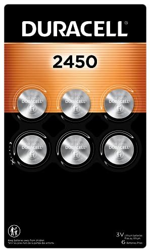 Photo 1 of  Duracell 2450 3V Lithium Battery, 6 Count Pack, Lithium Coin Battery for Medical and Fitness Devices, Watches, and More, CR Lithium 3 Volt Cell 