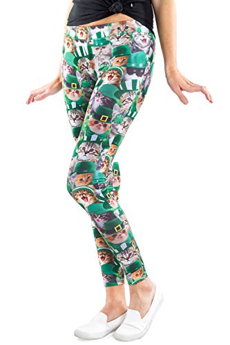 Photo 1 of  Tipsy Elves Women's St. Patrick's Day St. Catty's Day Mid Waisted Leggings Size Small 