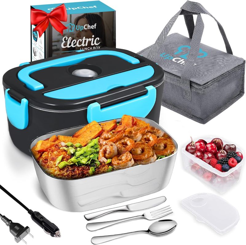 Photo 1 of  Electric Lunch Box for Adults 80W Fast 3 in 1 Portable Heated Lunch Box for Adults 12/24/110V 1500 mm Leakproof food warmer lunch box SS Container for Car Truck Work, Loncheras Para Hombres De Trabajo 