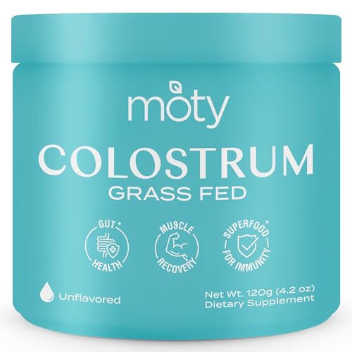 Photo 1 of  Moty Bovine Colostrum Grass Fed Powder Supplement for Gut Health, Muscle Recovery, Superfood for Immunity, Gluten Free (60 Servings) - Unflavored BEST BY 04 2025