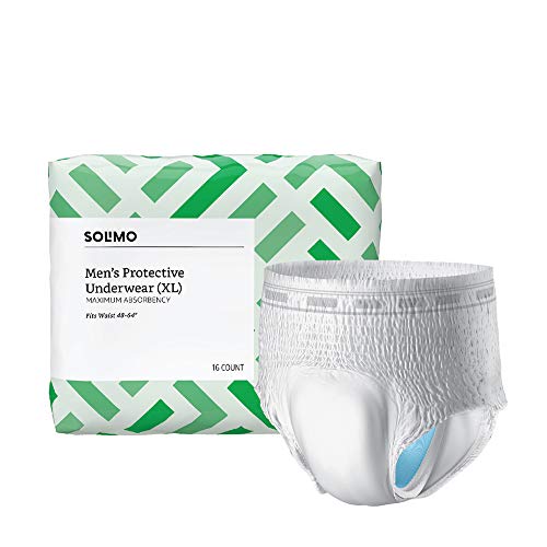 Photo 1 of  Amazon Brand - Solimo Incontinence Underwear for Men, Maximum Absorbency, Extra Large, 16 Count, 1 Pack 