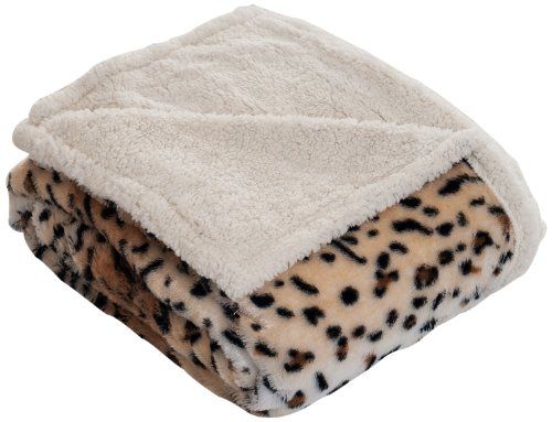 Photo 1 of  Lavish Home Fleece/Sherpa Animal Print Throw Blanket 