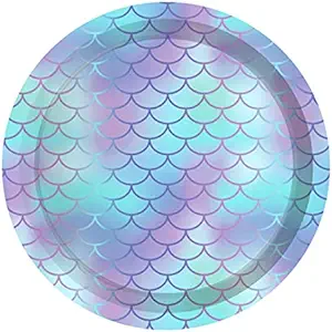 Photo 1 of 24pcs Sparkle Mermaid Party Plates,Mermaid Paper Plates
