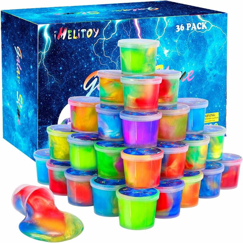 Photo 1 of  Galaxy Slime Kit for Girls Boys, 36 Pack Mini Slime Party Favors for Kids, Pretty Stretchy & Non-Sticky Slime Pack, Valentine Party Favors for Kids Goodie Bag Stuffers 