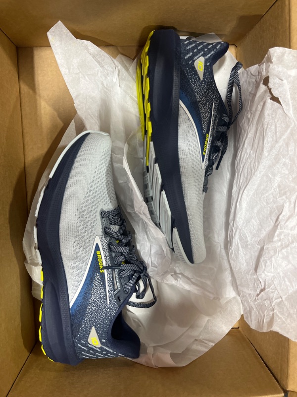 Photo 2 of Brooks Men’s Launch 10 Neutral Running Shoe - Iris/Ballad Blue/Sulphur - 7 Medium