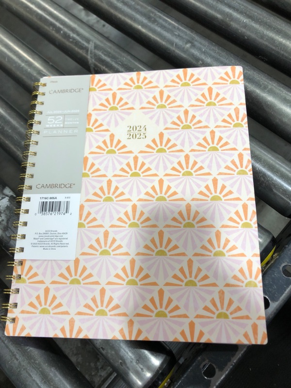 Photo 2 of 2024-2025 Cambridge® Sunbeams Weekly/Monthly Academic Planner, 8-1/2" X 11", Orange, July 2024 to June 2025, 1716-905A
