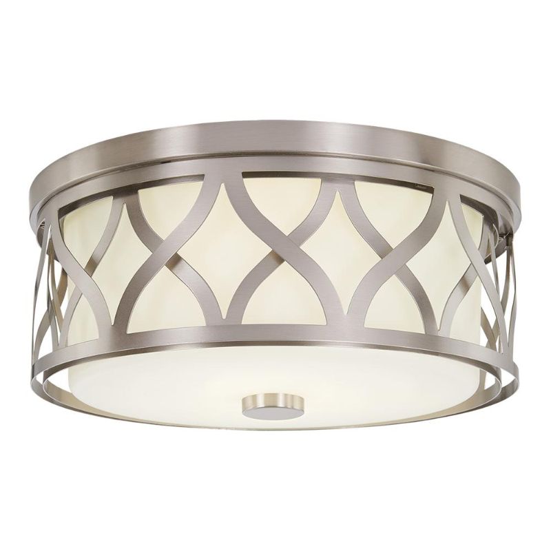 Photo 1 of  Hampton Bay Montrose 14 in. 3-Light Brushed Nickel Flush Mount 