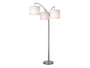 Photo 1 of  78 in. Height 3-Arc Floor Lamp - Brushed Nickel Finish 