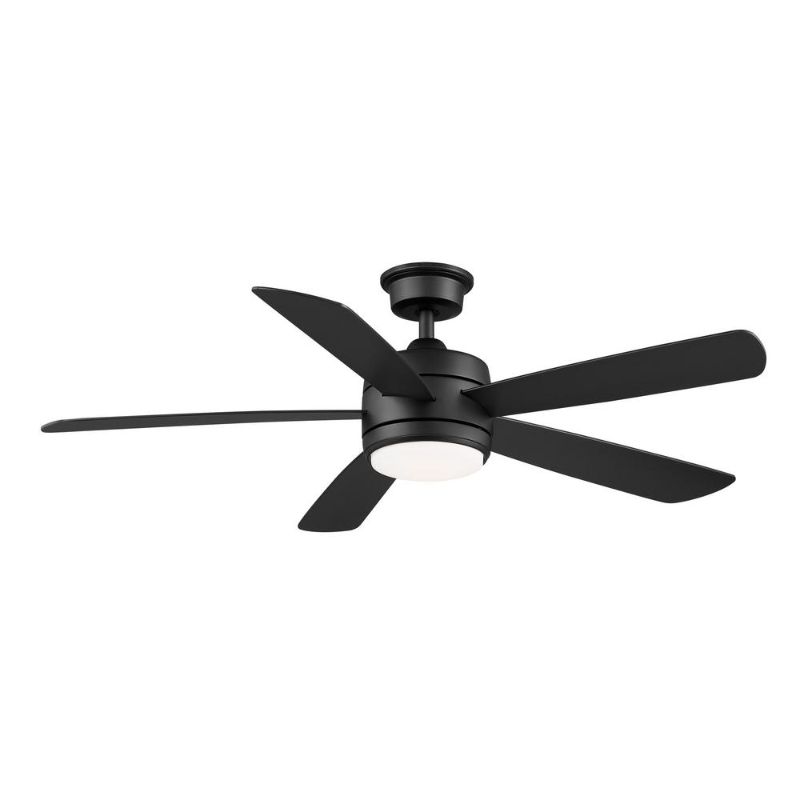 Photo 1 of  Averly 52 in. Indoor Matte Black Ceiling Fan with Adjustable White Integrated LED with Remote Control Included 