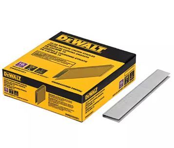 Photo 1 of 1 in. Leg x 7/32 in. 18-Gauge Crown Glue Collated Steel Staples (5,000 per Box)
