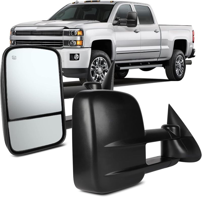 Photo 1 of  OCPTY Pair Set Power Adjusted Heated View Towing Mirrors For 1999 2000 2001 2002 For Chevy For Gmc Silverado Sierra For Chevy For Gmc Suburban Tahoe Yukon Xl Yukon Black Tow Mirror 