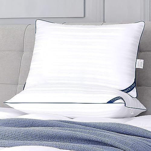 Photo 1 of  Cosmoluxe King Size Pillows 2 Pack for Sleeping, Fluffy 20x36 Bed Pillows 2 Pack, Soft and Supportive Hotel Collection Down Alternative Pillows for Back, Stomach or Side Sleepers, White 