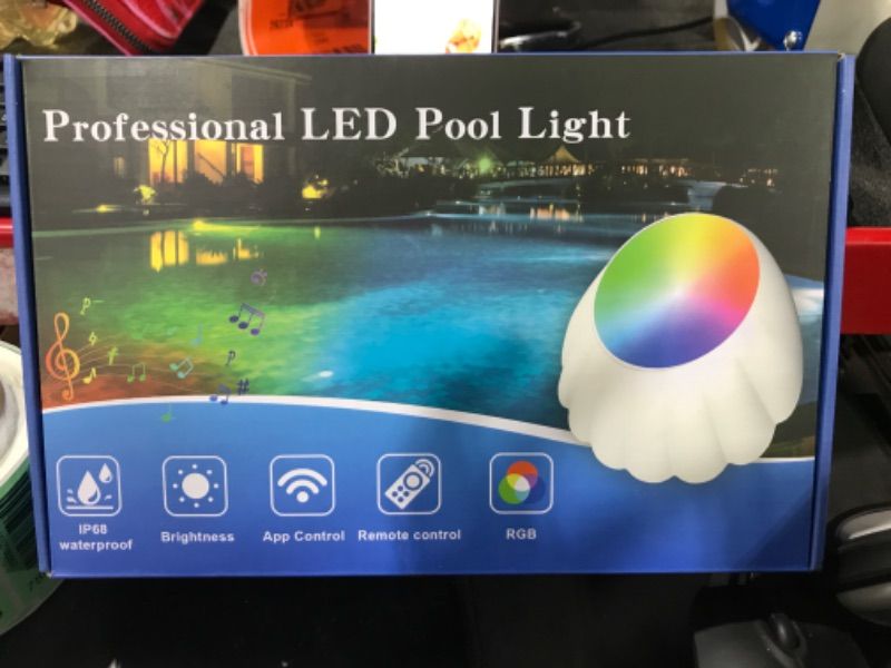 Photo 2 of AKLIFFE Pool LED Lights for Above Ground Pools, Submersible Pool Light for Inground Pool with App & Remote Controls, RGB Colors Flicker with Music Rhythm, Timed ON-Off, Diverse Dynamic Light Effects