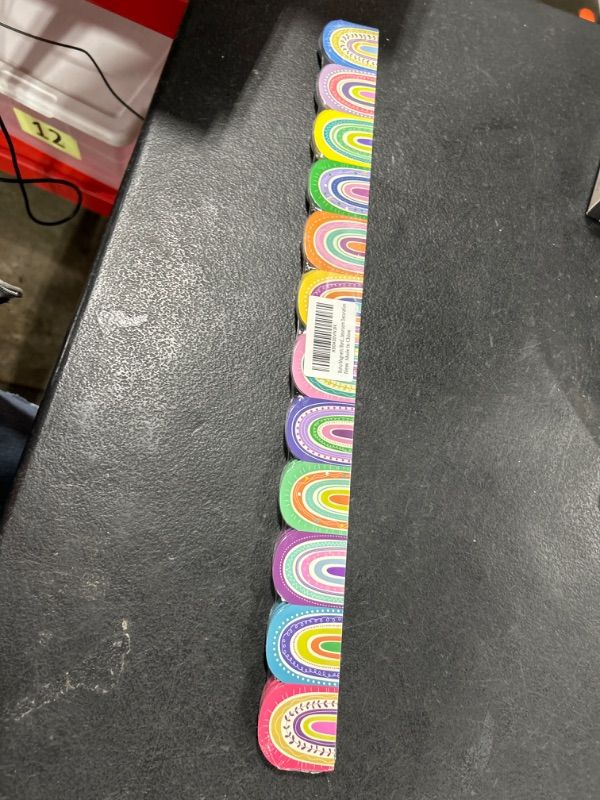 Photo 1 of 16PCS Magnetic Border Rainbow Die-Cut Magnetic Classroom Decoration Boho Bulletin Board Decor