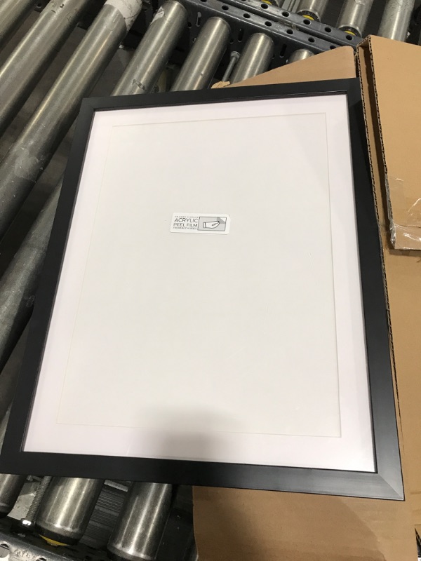 Photo 2 of 11x15 Black Wood Picture Frame with White Mat | 13x17 Frame Matted to 11x15 | Display Your Picture Under UV Acrylic Shatter Guard Front, with Foam Board Backing and Wall Hanging Hardware - Wood Frame