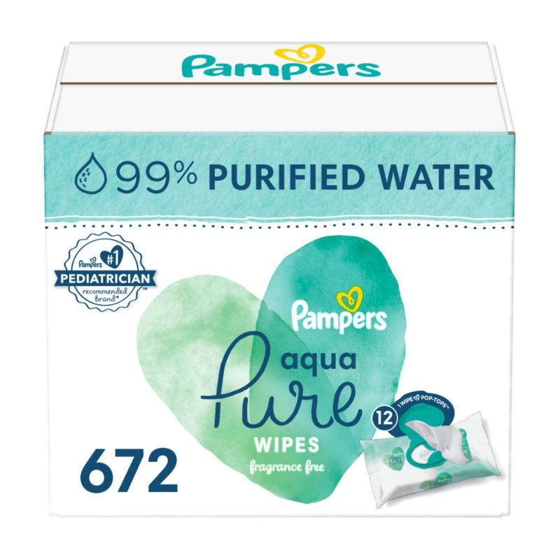 Photo 1 of  Pampers Aqua Pure Sensitive Baby Wipes - 672ct 