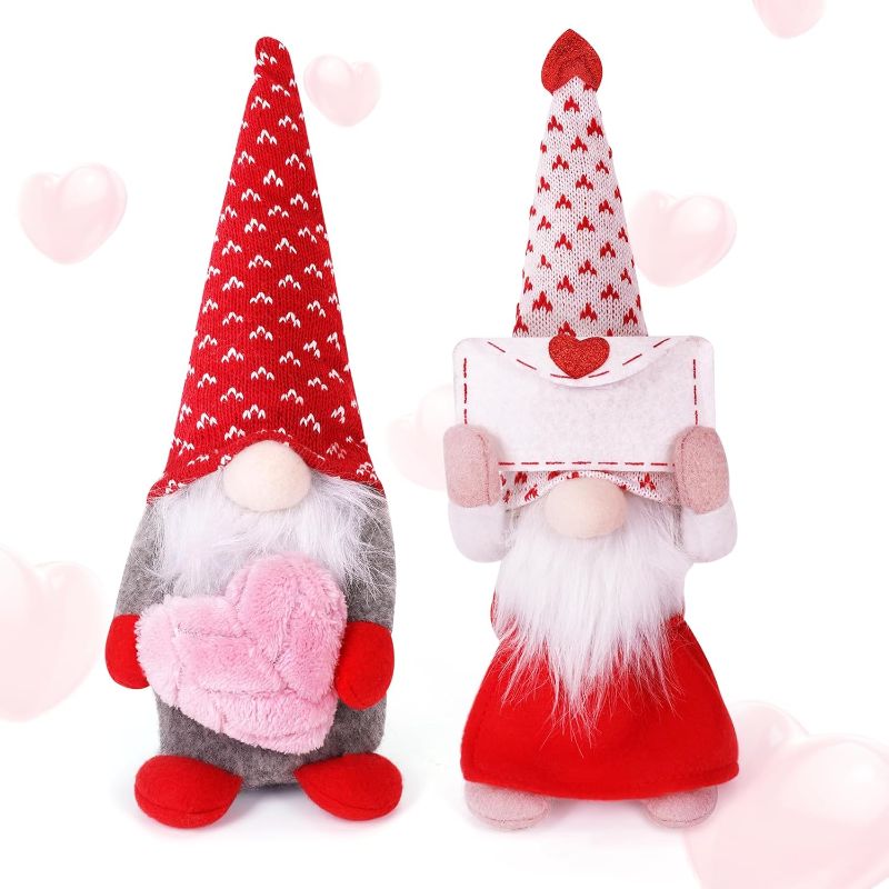 Photo 1 of  Anniversary Day Gnomes,2 Pack Gnomes Home Decor,Sequined Gnome Doll for Home Indoor, Mr & Mrs Gnomes Plush,Scandinavian Tomte Gnome Ornaments, Anniversary, Birthday, for Her… 