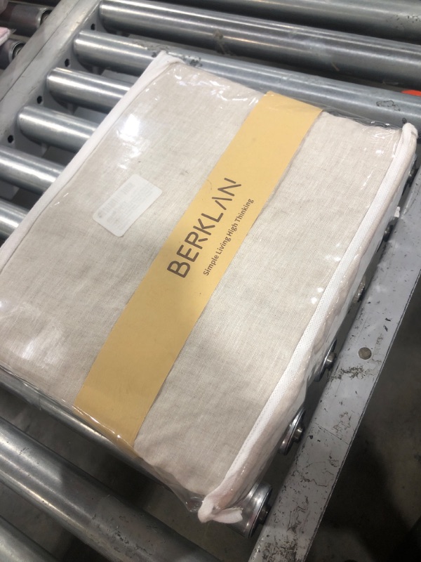 Photo 1 of Berklan Linen Sheets Queen Size 100% French Natural Flax with Stone Washed 16 Inch Deep Pocket Ultra Breathable (1 Flat, 1 Fitted Sheet and 2 Pillowcases Natural Linen Queen)